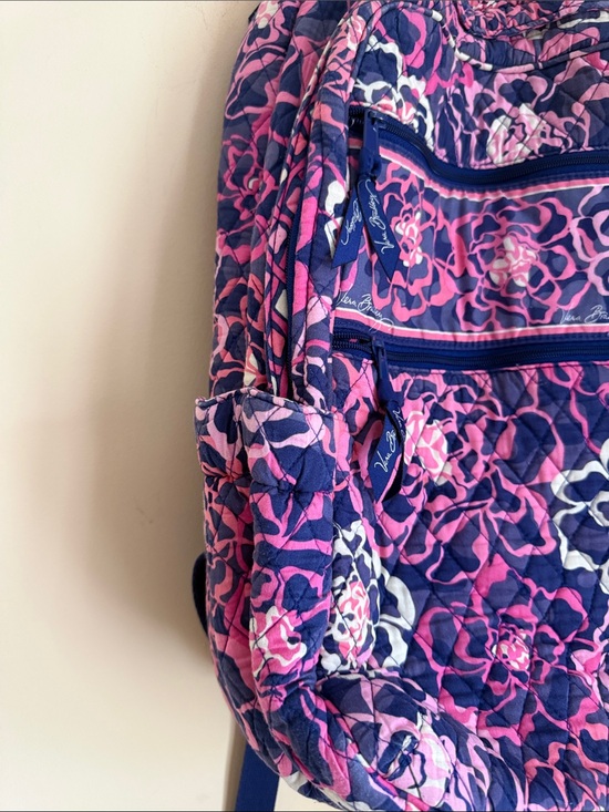 Vera Bradley Floral Quilted Navy and Pink Backpack main image 4